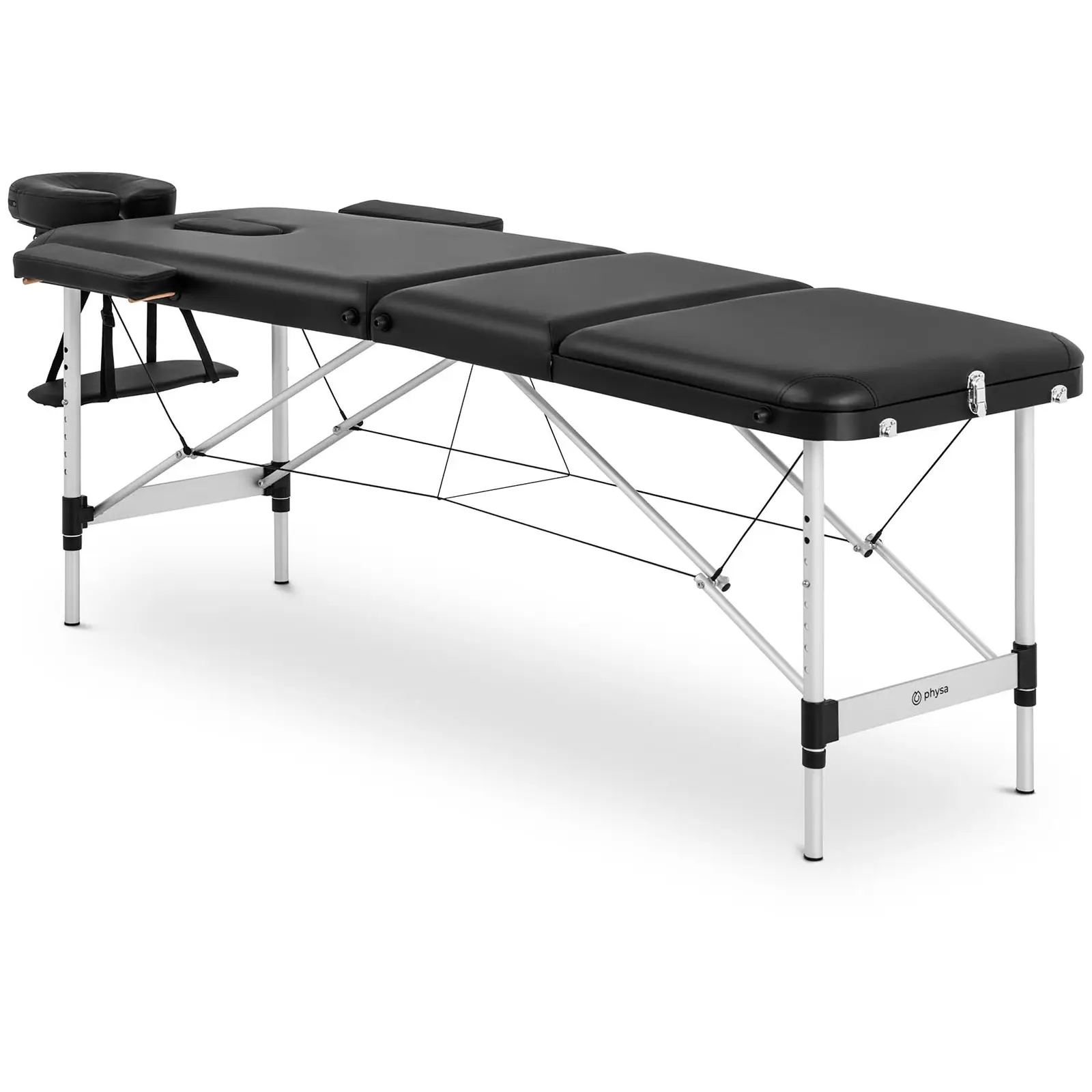 Hopfällbar massagebänk - 185 x 60 x 59 cm - 180 kg - Svart