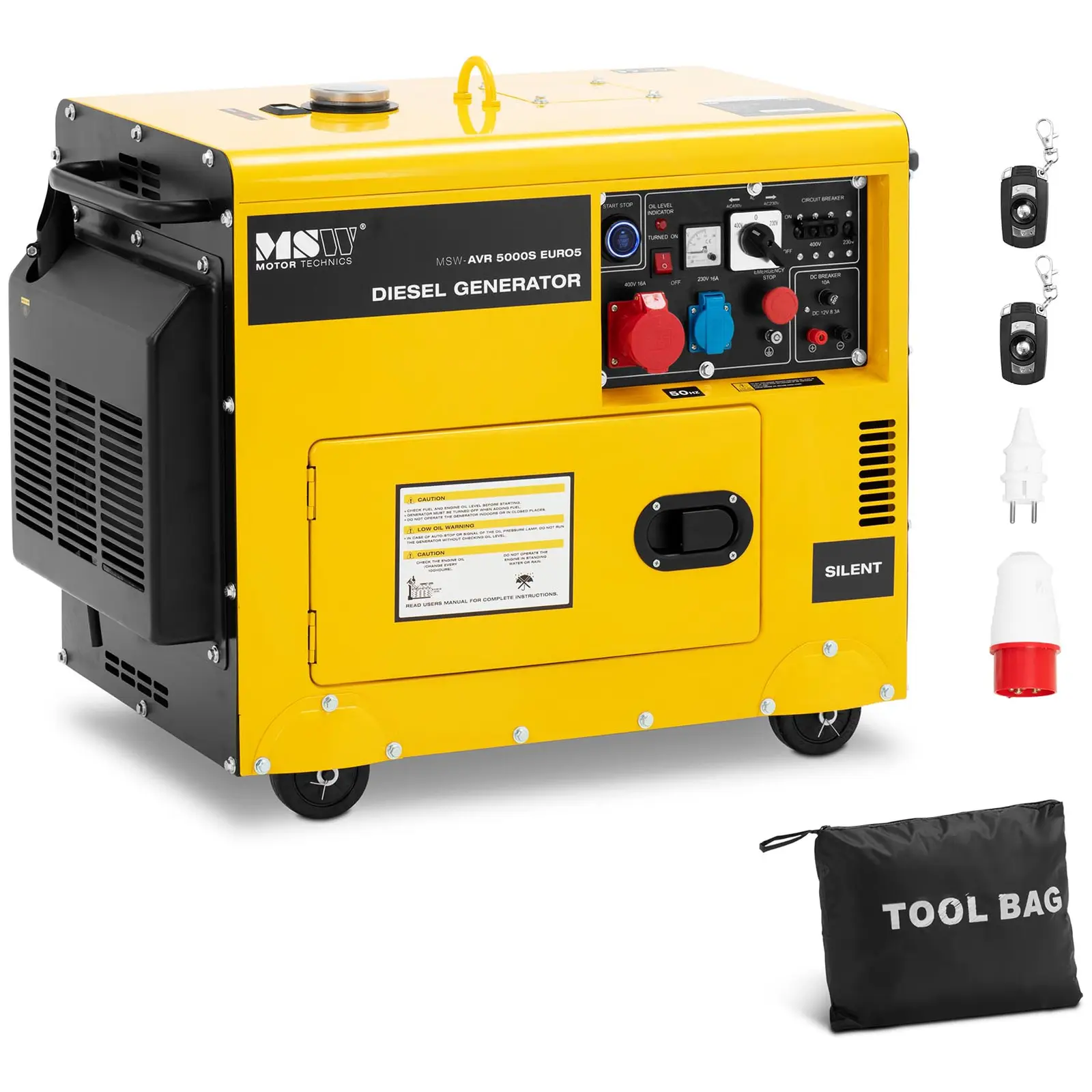 Dieselgenerator - 4250 / 5000 W - 16 L - 240/400 V - Portabel - AVR - Euro 5