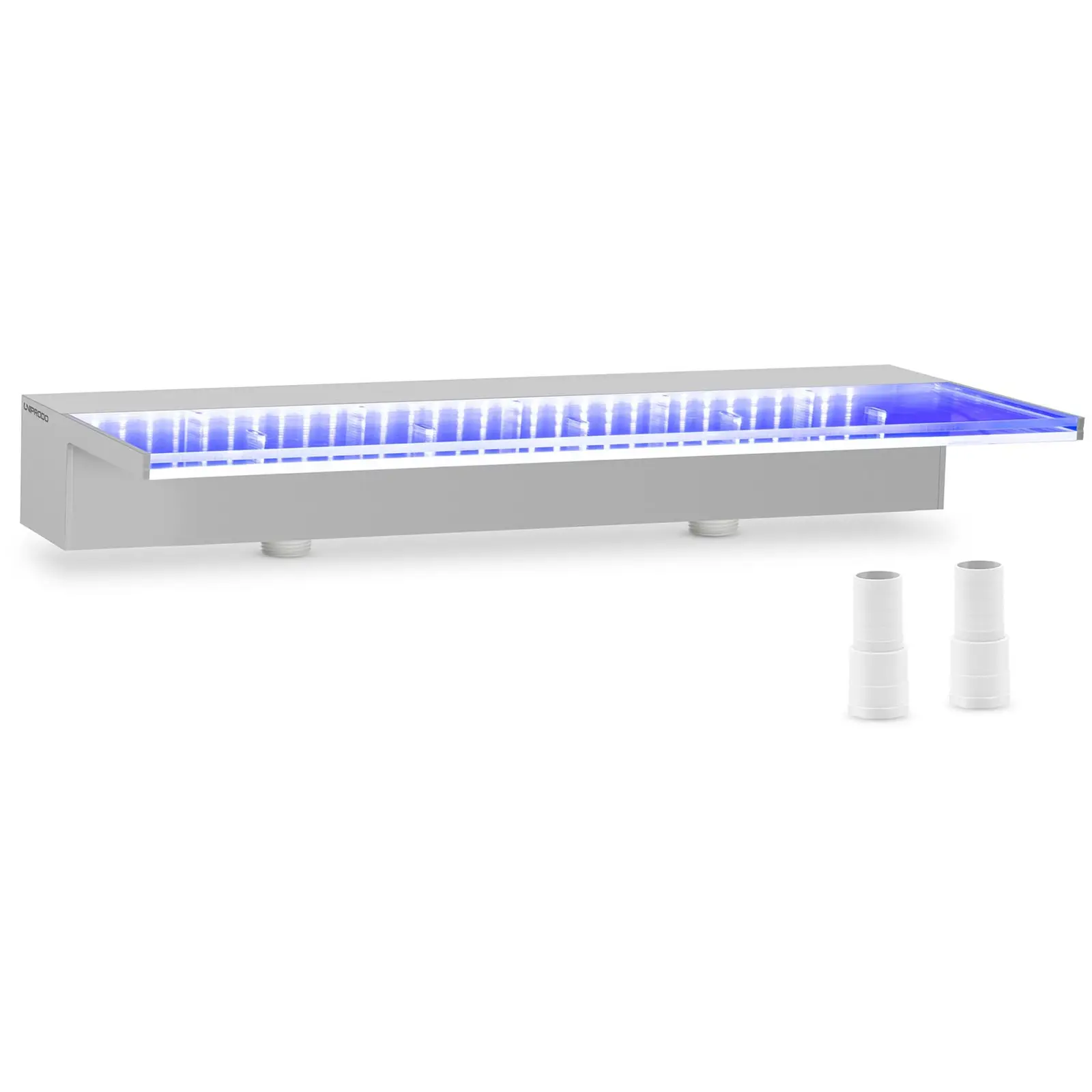 Vattenfall till pool - 60 cm - LED-belysning - Blå / vit - 135 mm vattenutlopp