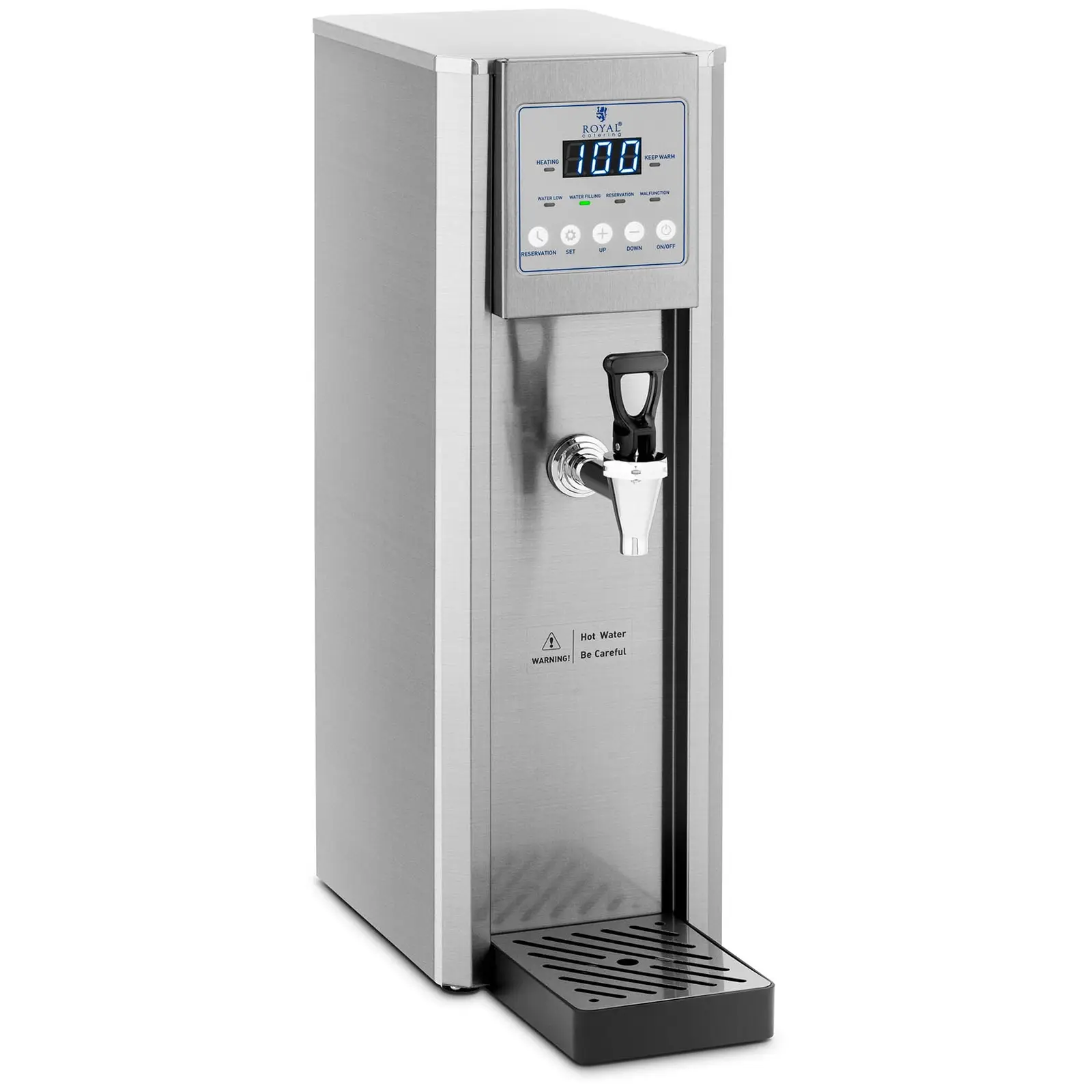 Varmvattenautomat - 8 L - 2100 W - Vattenanslutning - Royal Catering 