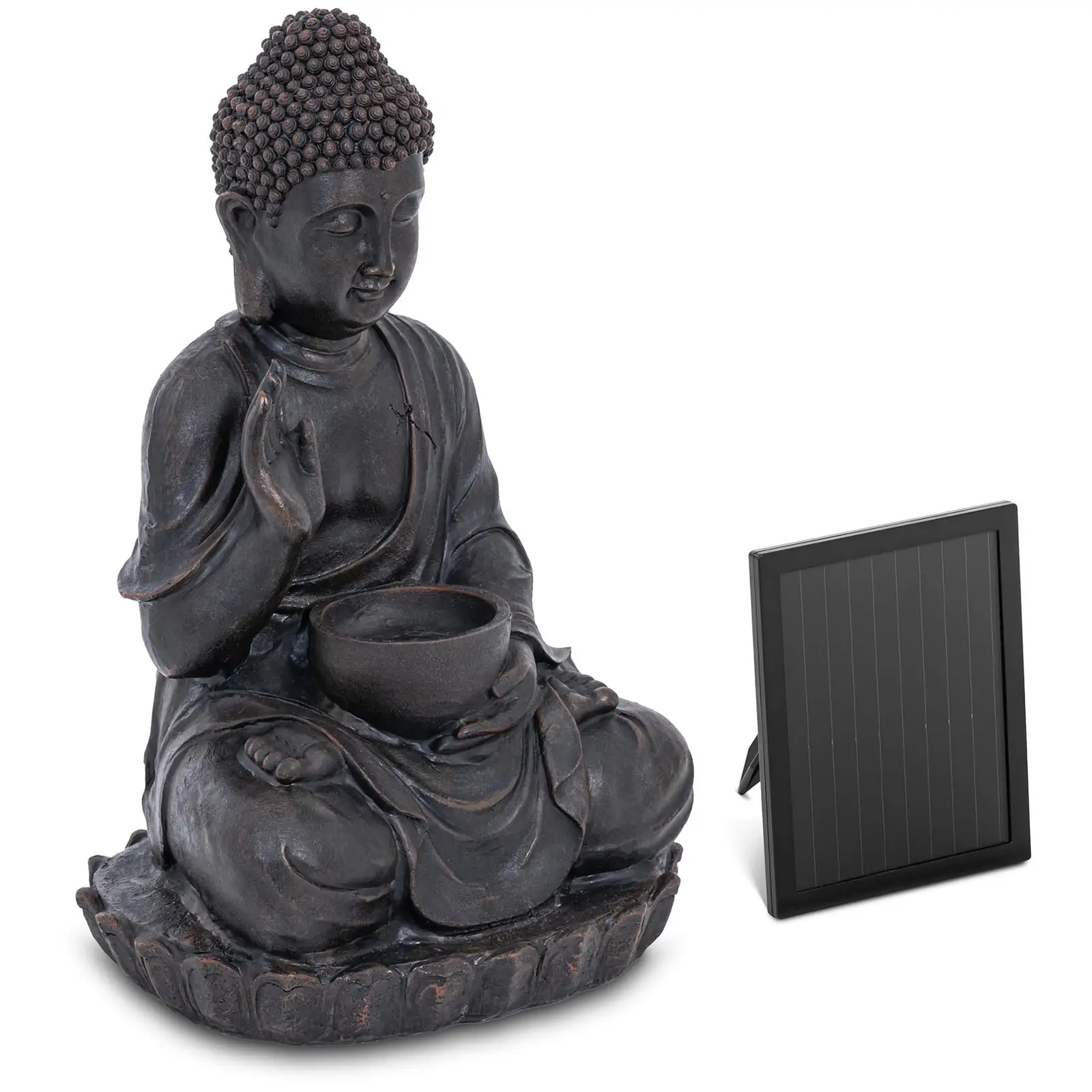 Solar trädgård fontän - hälsning Buddha figur - LED-belysning