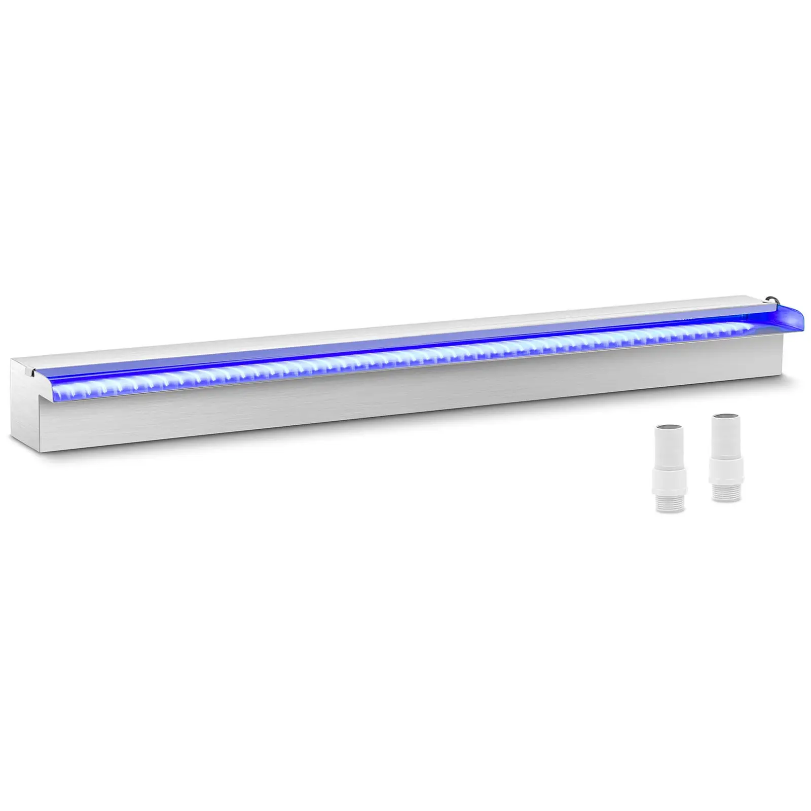 Vattenfall till pool - 90 cm - LED-belysning - Blå / vit - Öppet vattenutlopp