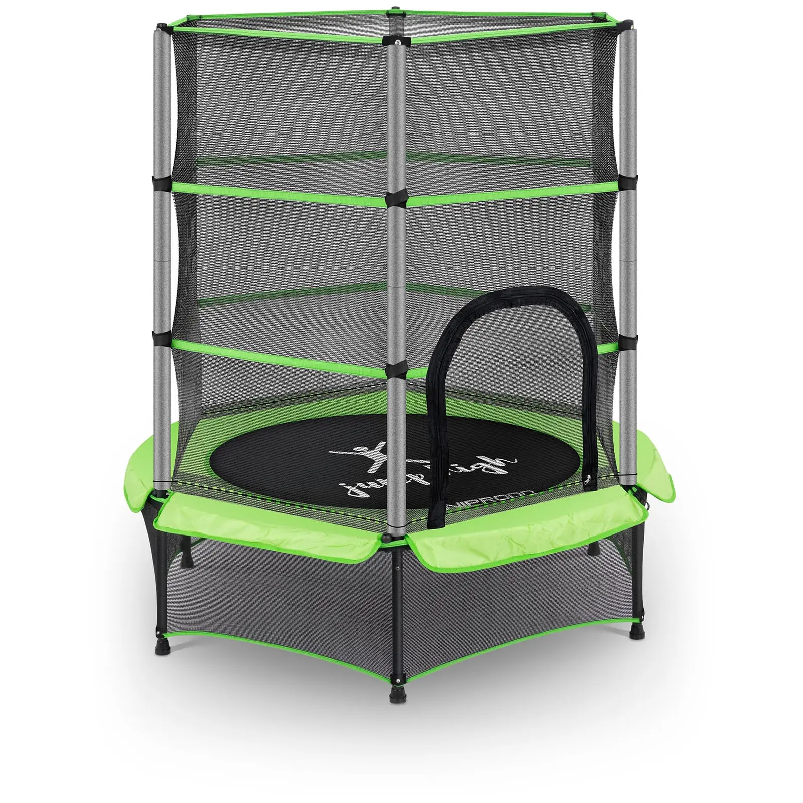 Studsmatta för barn - med säkerhetsnät - 140 cm - 50 kg - grön