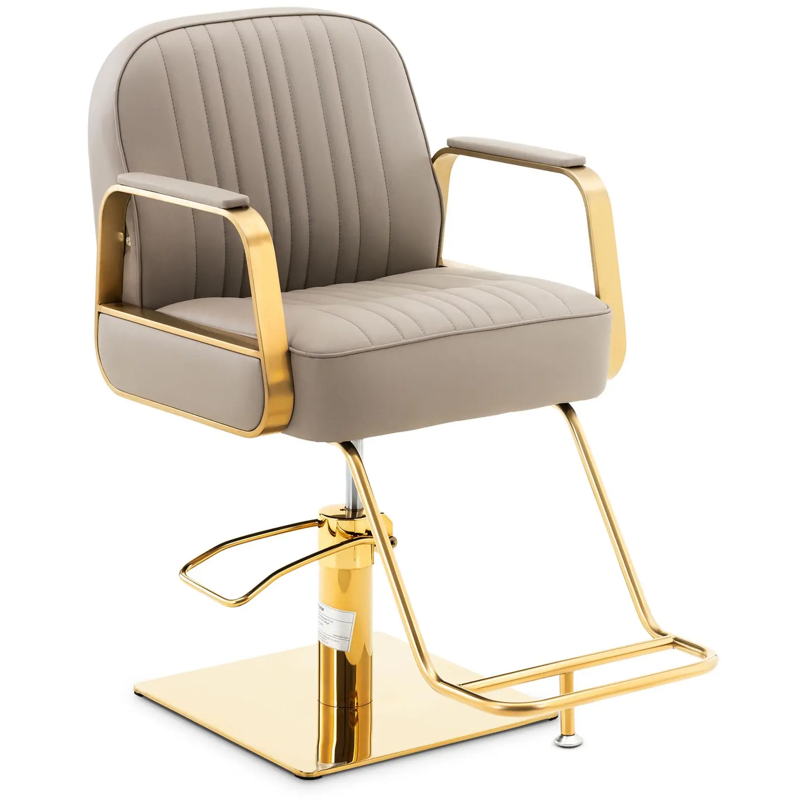 Frisörstol med fotstöd -  mm - 200 kg - Guld, Grå