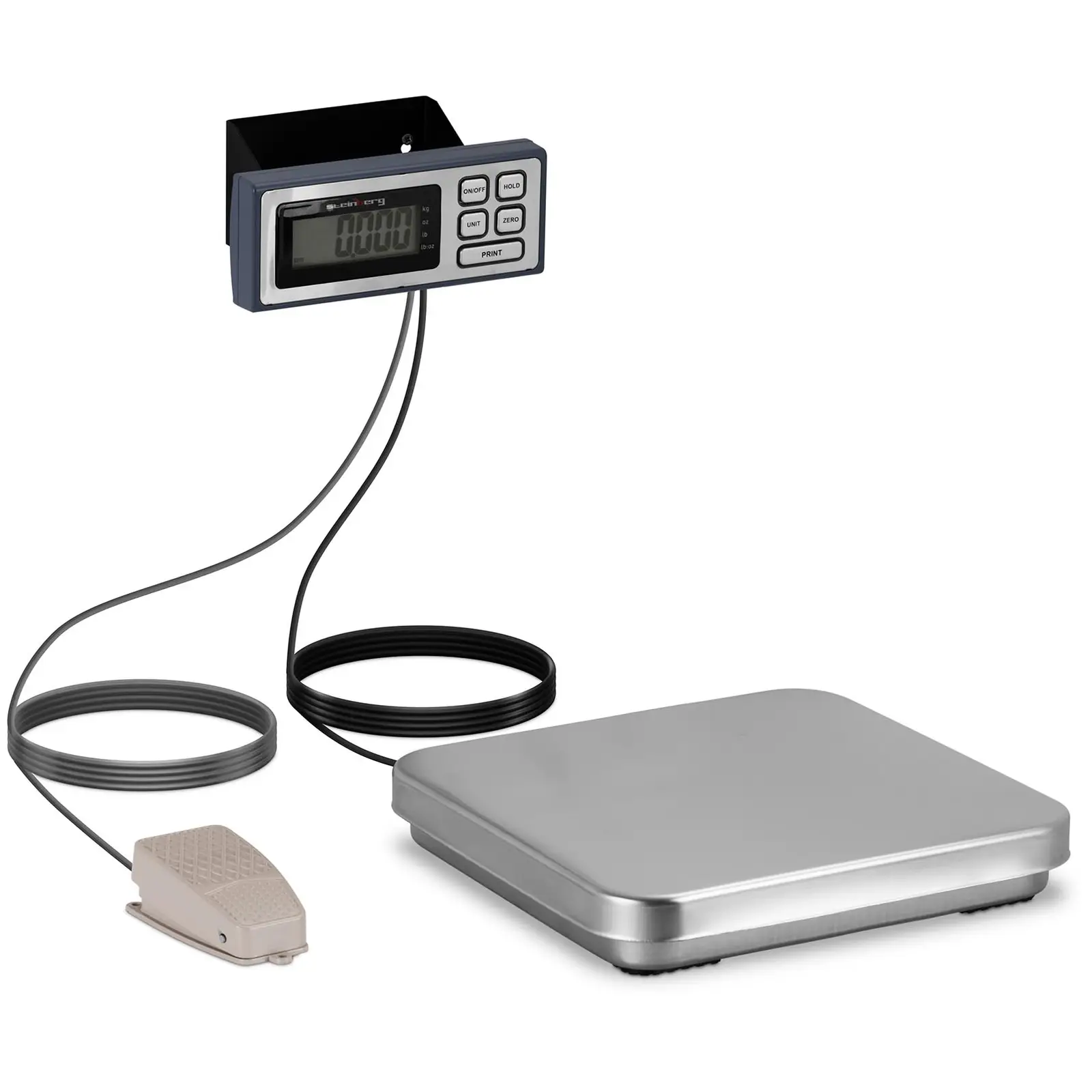 Digital köksvåg - fotpedal - 5 kg /  g - 320 x 310 mm - LCD