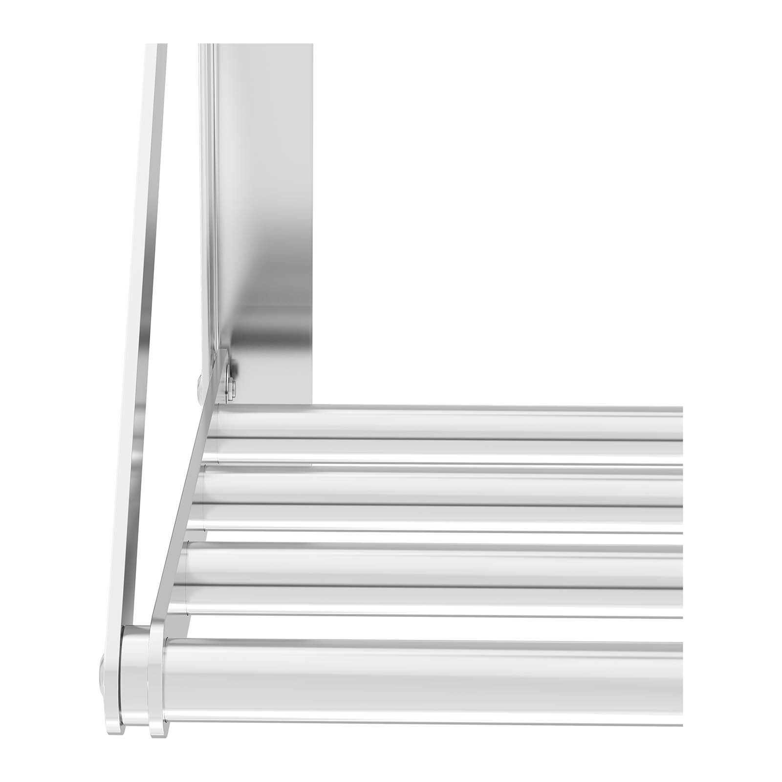 Fällbar vägghylla - Stänger - 60 x 30 cm - 40 kg - Rostfritt stål