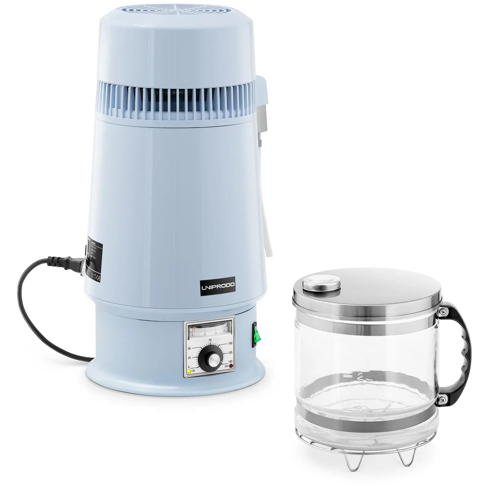 Vattendestillator - 4 L - Justerbar temperatur - Glaskanna