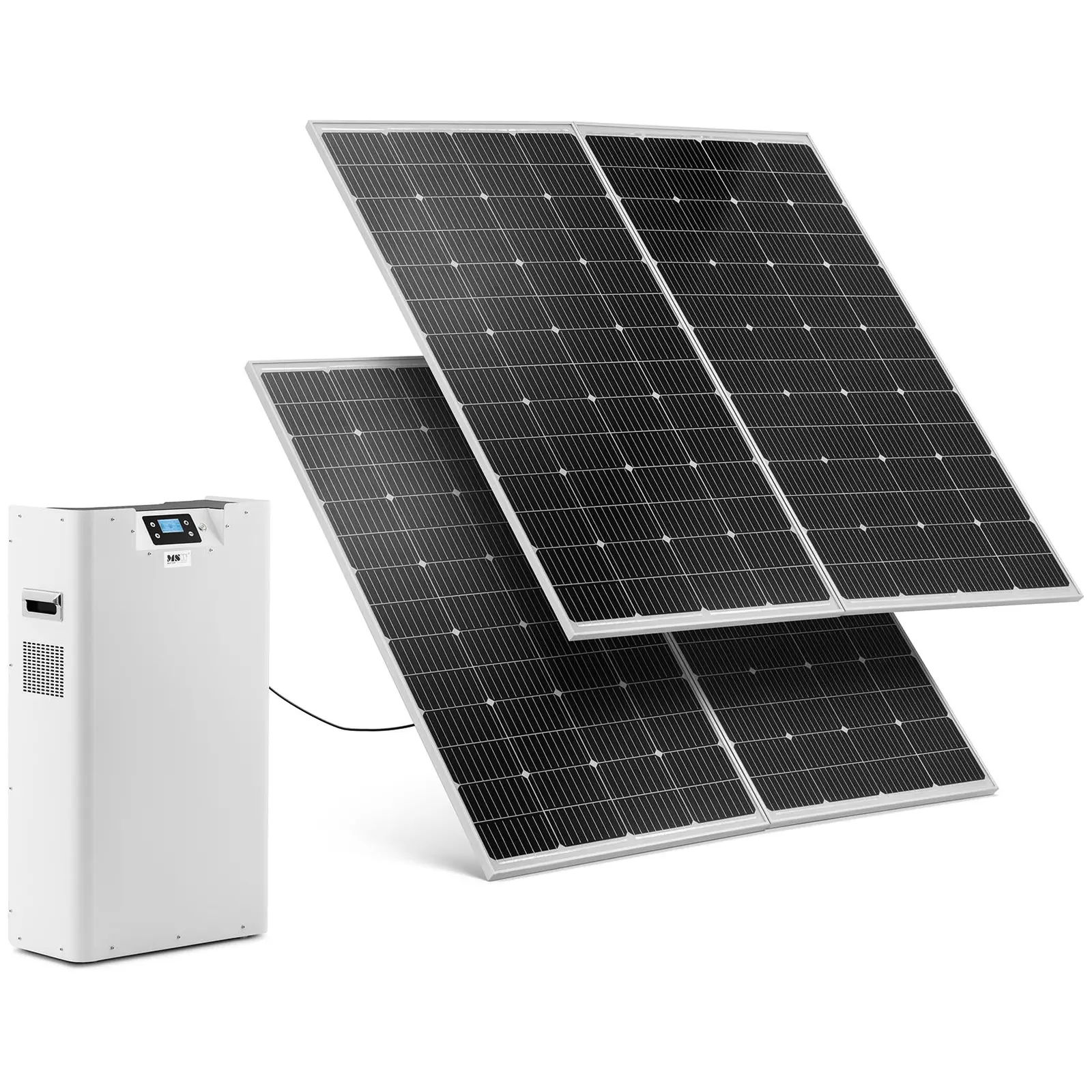 Powerstation med solceller och växelriktare - 2 solpaneler - 3000 W - 230 V