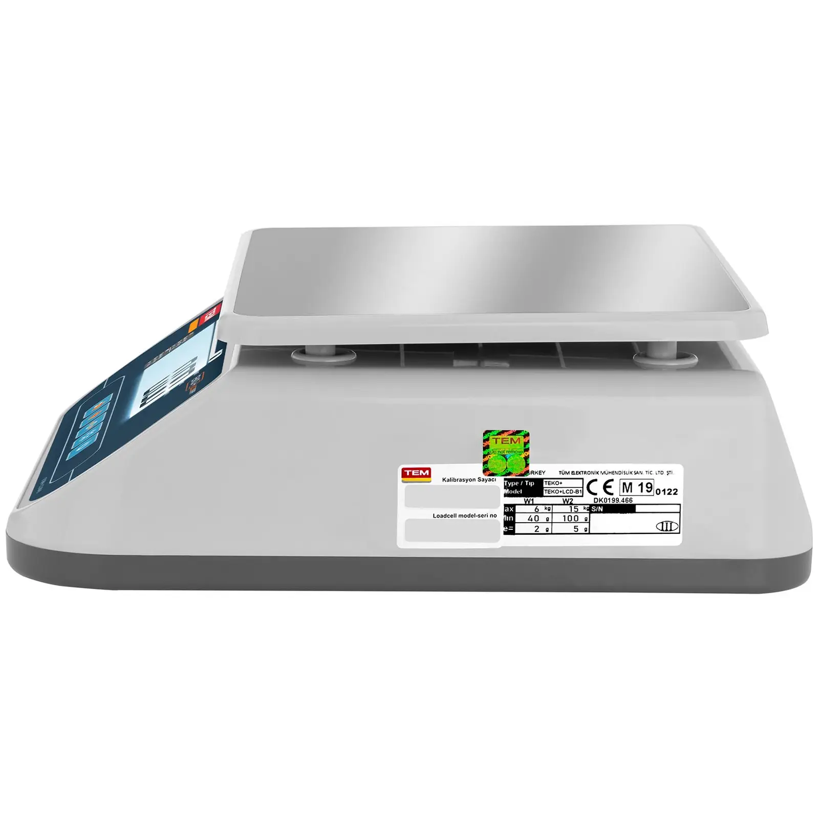 Bordsvåg - verifierad - 15 kg / 5 g - LCD