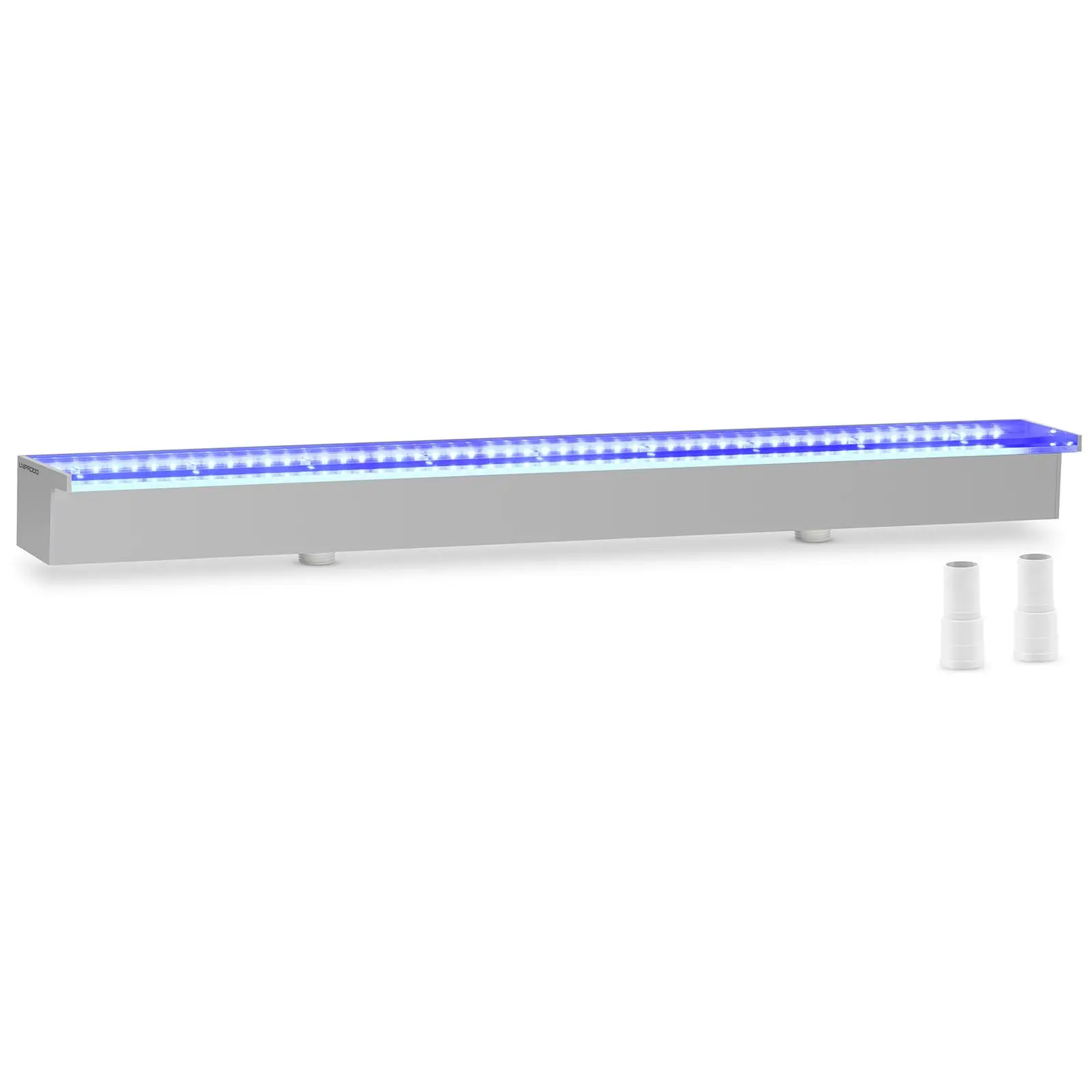 Vattenfall till pool - 90 cm - LED-belysning - Blå / vit - 30 mm vattenutlopp