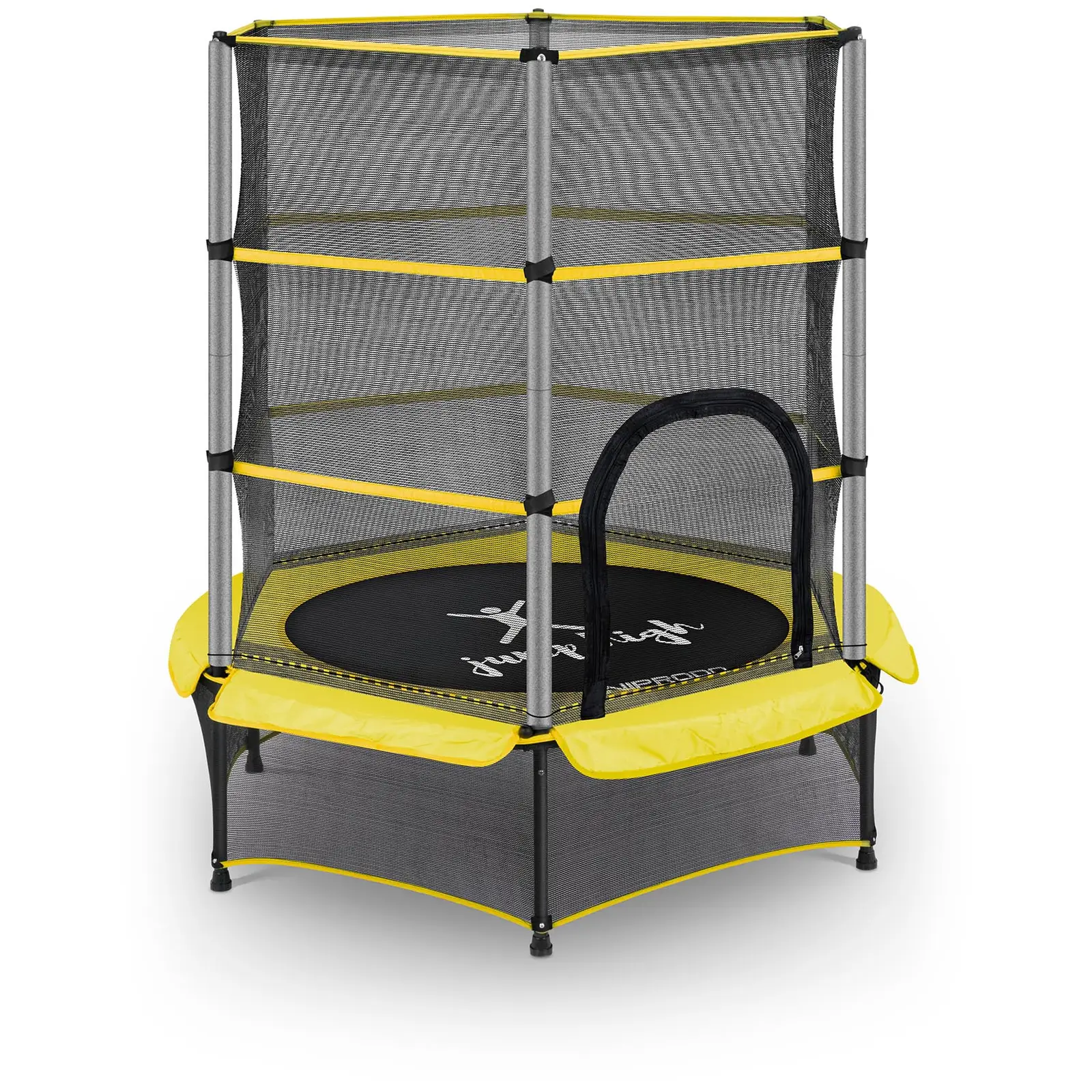 Studsmatta för barn - med säkerhetsnät - 140 cm - 50 kg - gul