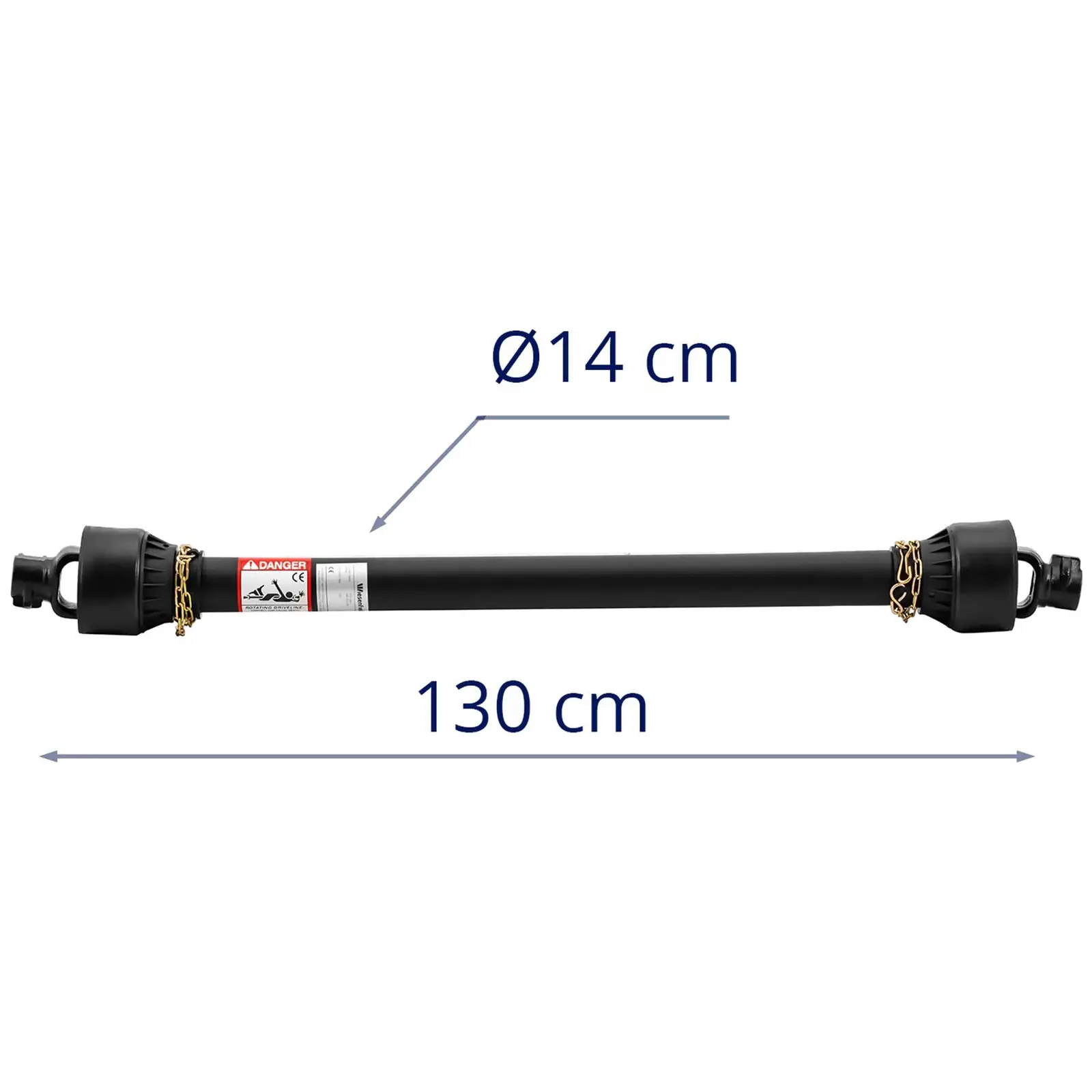 Kraftöverföringsaxel med längdjustering - 127 - 194 cm - 1 3/8" / 6 tänder