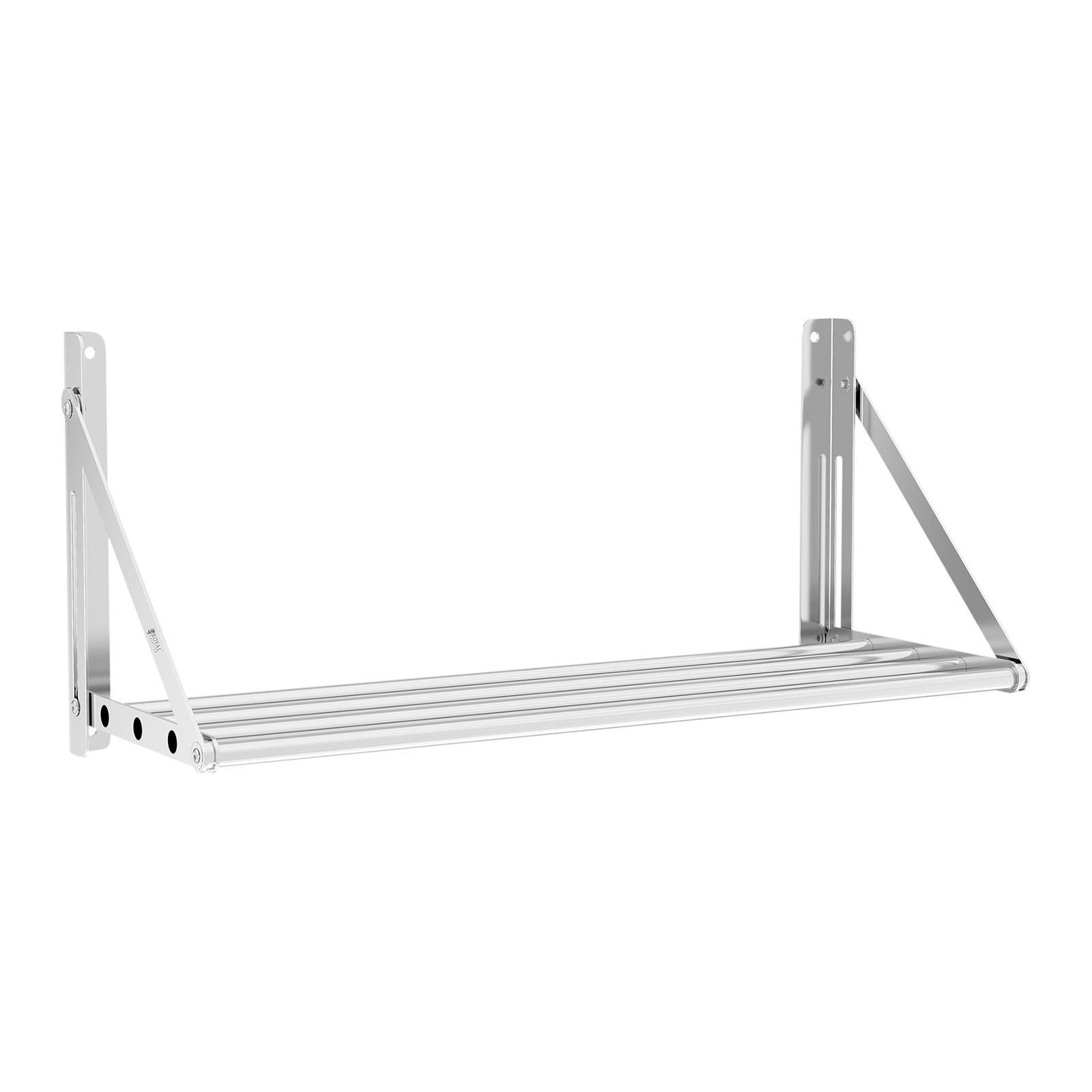 Fällbar vägghylla - Stänger - 80 x 30 cm - 40 kg - Rostfritt stål