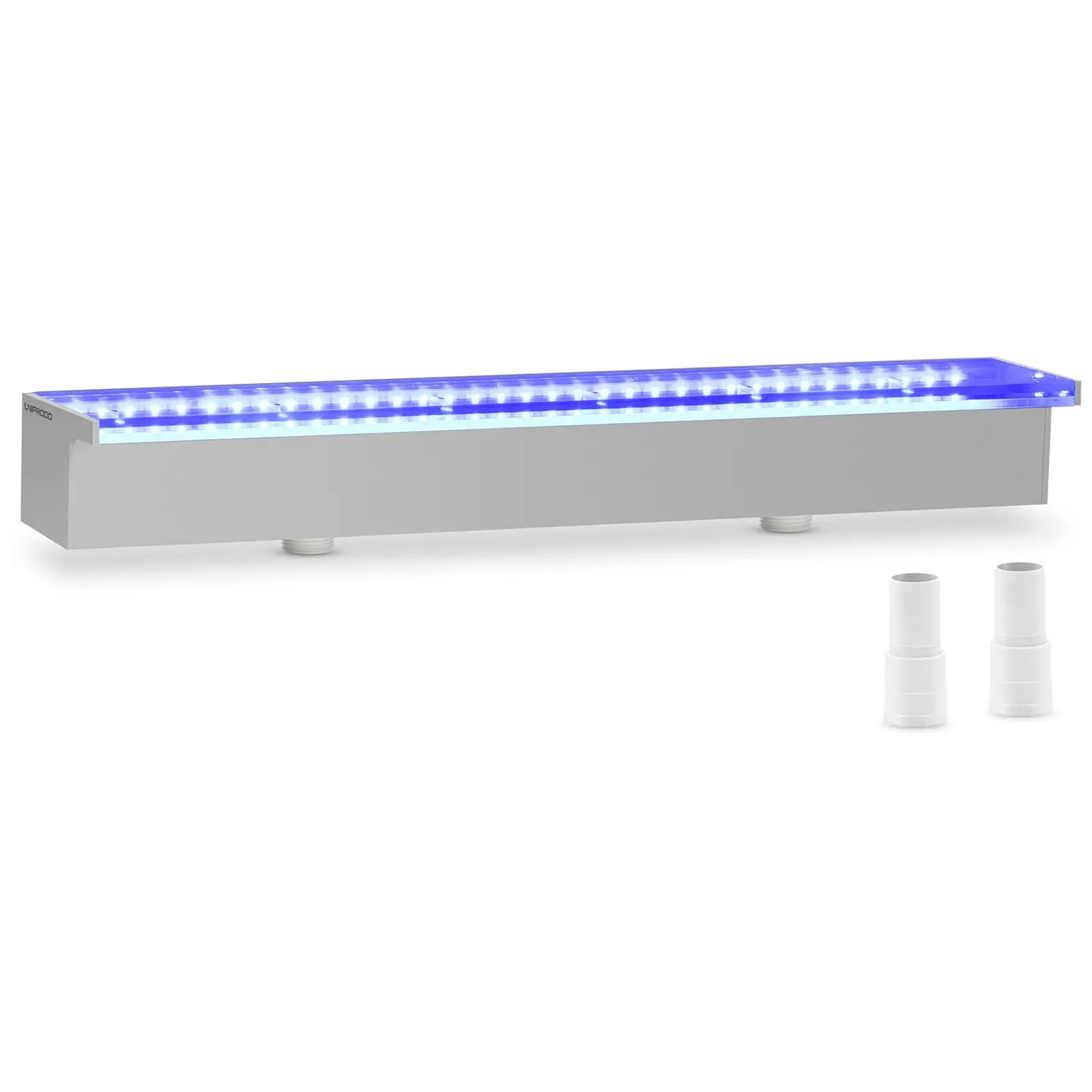 Vattenfall till pool - 60 cm - LED-belysning - Blå / vit - 30 mm vattenutlopp