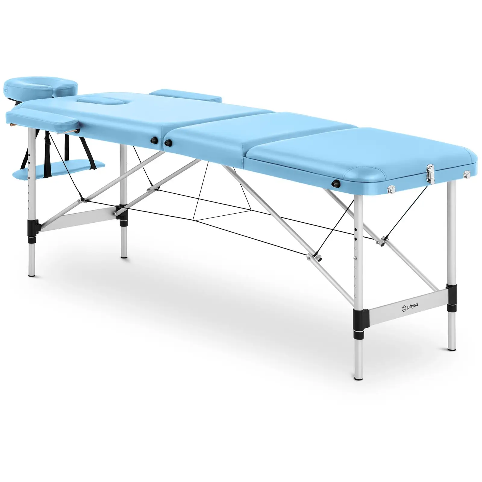 Hopfällbar massagebänk - 185 x 60 x 60-81 cm - 180 kg - Turquoise