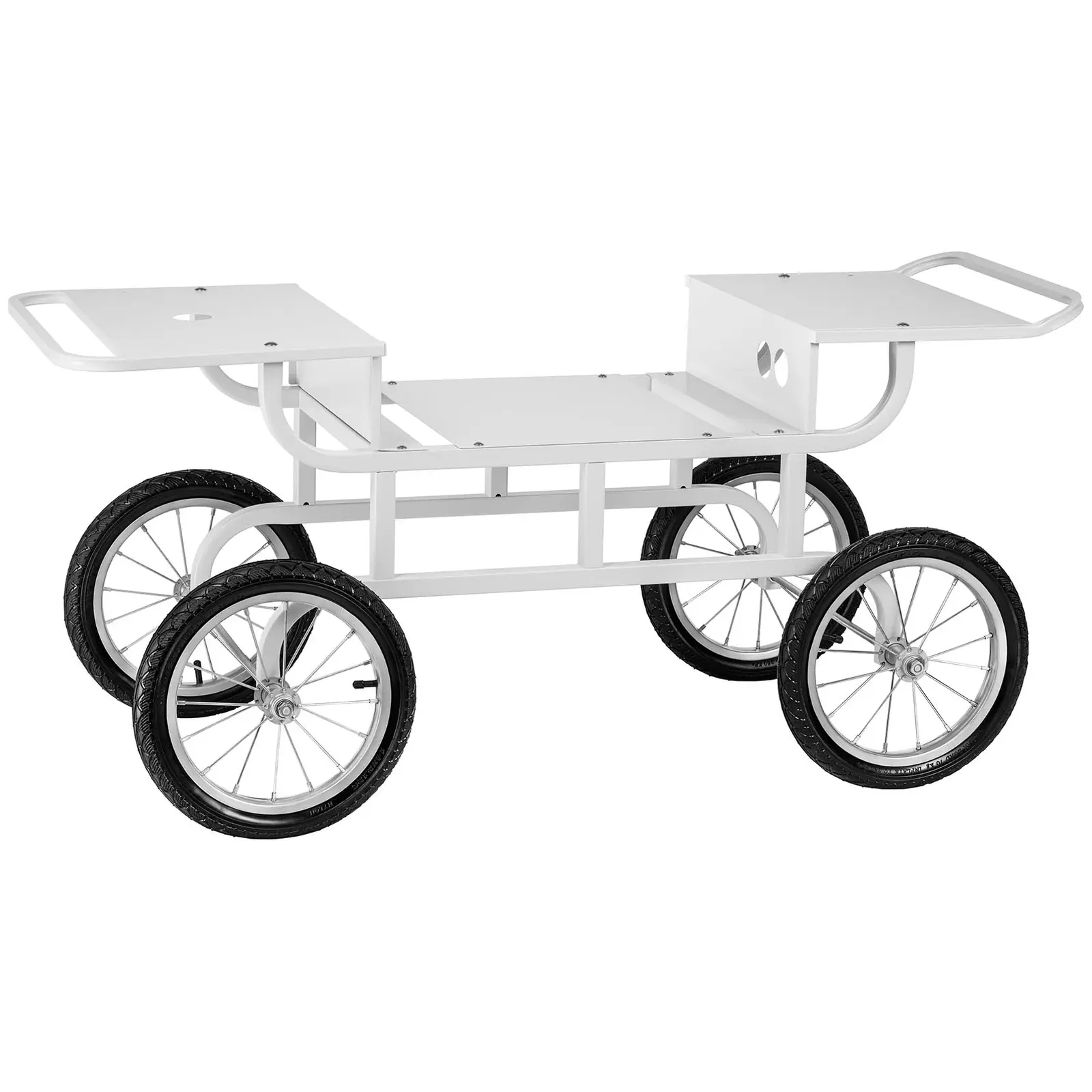 Vagn för sockervaddsmaskin – 4 hjul – vit